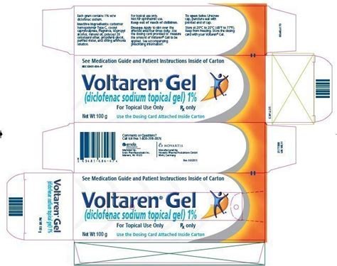 The proper amount of voltaren® gel should be measured using the dosing card supplied in the drug product carton. Voltaren Gel - FDA prescribing information, side effects and uses
