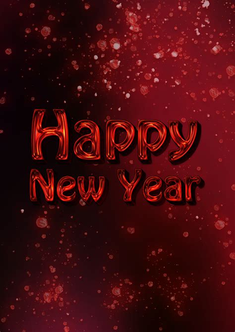 Free Red Happy New Year Wallpaper Download