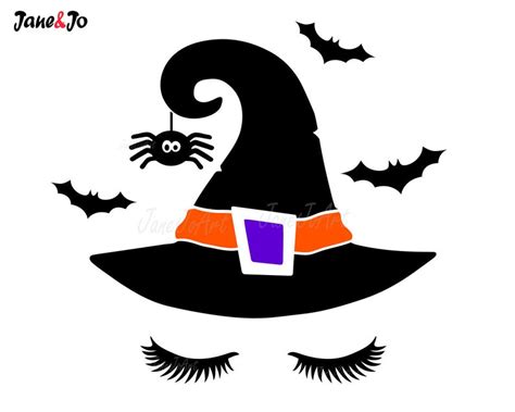 Witch Face Svg Witch Svg Halloween Svgcricut Silhouette Etsy