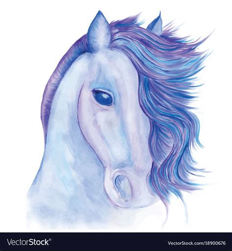 Horse Drawn Watercolor Royalty Free Vector Image
