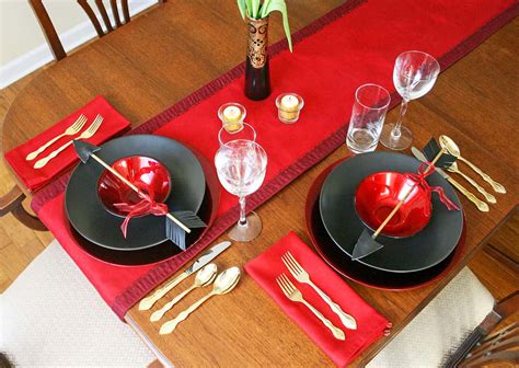 Romantic Table Setting For Two For Valentines Day Adorn The Table