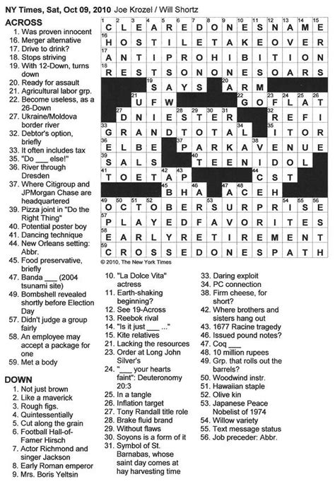 The New York Times Crossword In Gothic 100910 — Brobdingnagian