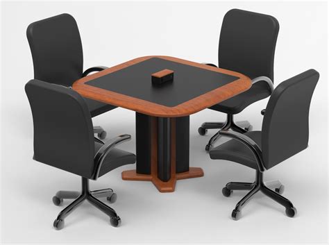 Power And Data Connected Meeting Table For Four Caretta Workspace