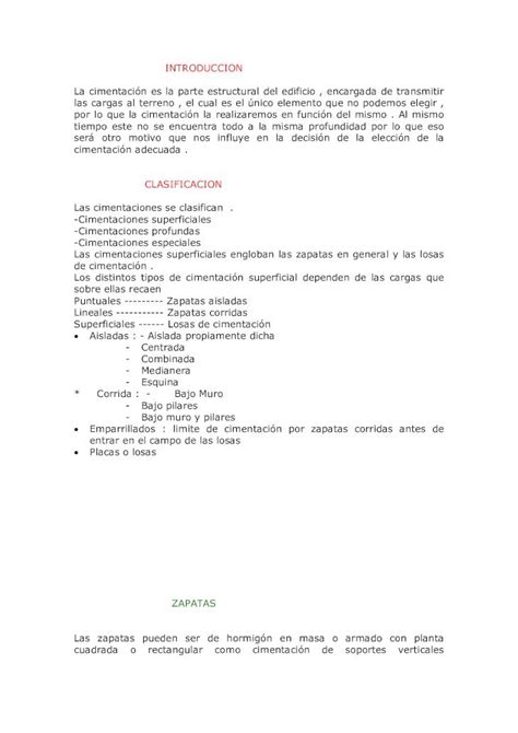 PDF INTRODUCCION CLASIFICACION PDF FileLas Zapatas Aisladas Para