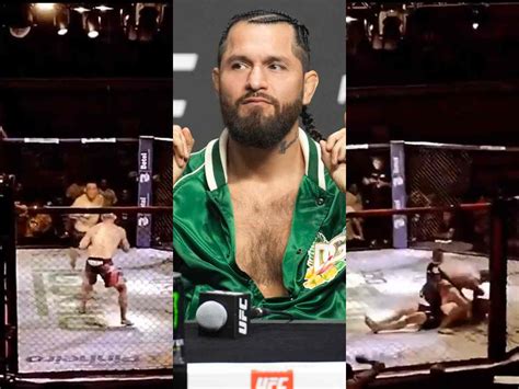 watch jorge masvidal s iconic flying knee knockout recreation goes wrong as mma fighter gets