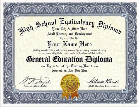 Ged Diploma General Education Diploma Novelty High School Equivalency