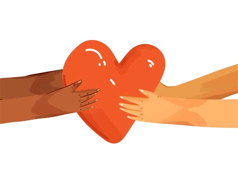 Vector Flat Illustration Of Diverse People Sharing Love Support
