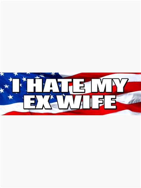 I Hate My Ex Wife Bumper Sticker Magnet For Sale By Ricki Raccoon Redbubble