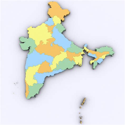 Map Of India 3d Model Cgtrader