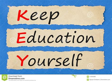 Keep Educating Yourself Key Concept Stock Photo Image Of