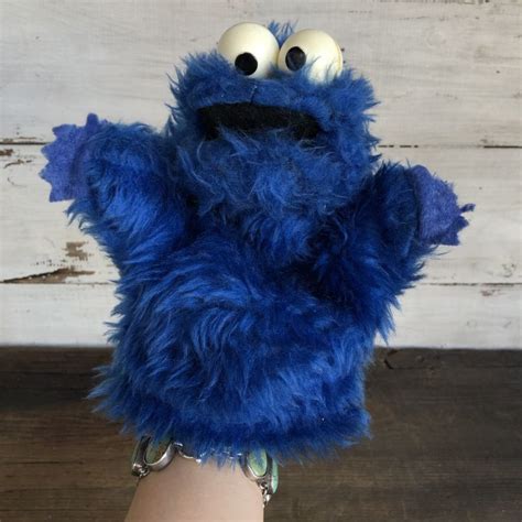 Vintage Knickerbocker Sesame Street Cookie Monster Hand Puppet Doll