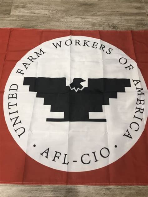 United Farm Workers Flag 3x5ft Ufw Union Black Eagle Logo Protest Labor