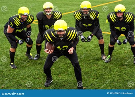 Men Playing American Football Stock Photo Image Of Ball Players