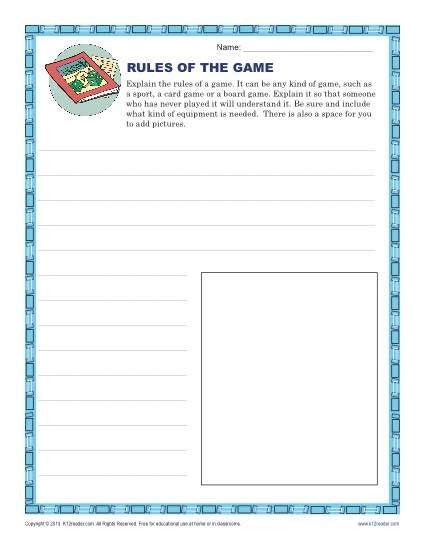 Rules Of The Game With Images Descriptive Writing