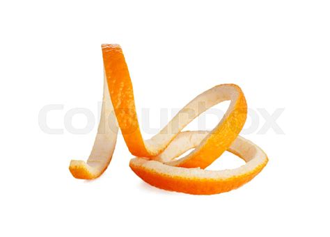 Orange Peel Spiral Isolated Stock Image Colourbox