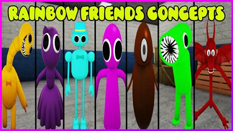 Rainbow Friends Concepts Present All 7 Rainbow Morphs Jumpscares