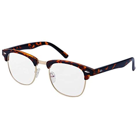 qiyige vintage inspired semi rimless clubmaster clear lens glasses frame for men women glasses
