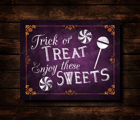 Trick Or Treat Enjoy These Sweets Chalkboard Halloween