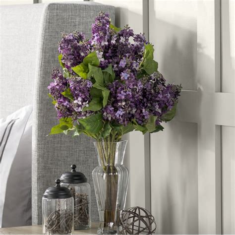 Tori Home Lilac Silk Flower Arrangement With Decorative Vase And Reviews Wayfair