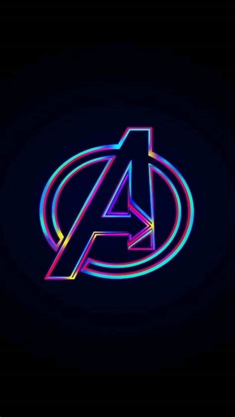 Download Neon Avengers Logo Wallpaper