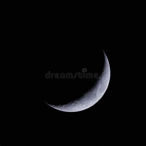 waxing crescent moon in the night sky stock image image of event text 242973937