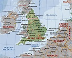 Mapa geográfico de Inglaterra y geografía de Inglaterra