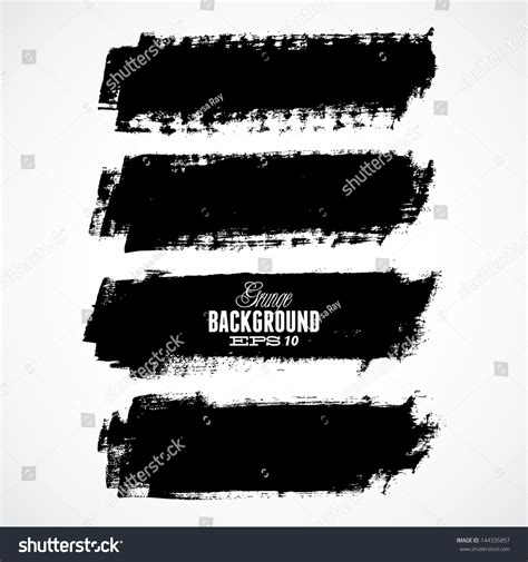 Set Of Black Grunge Banners Stock Vector Illustration 144335857