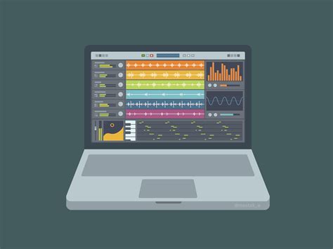 Animation Laptop With Music Production Software By Alex Serada
