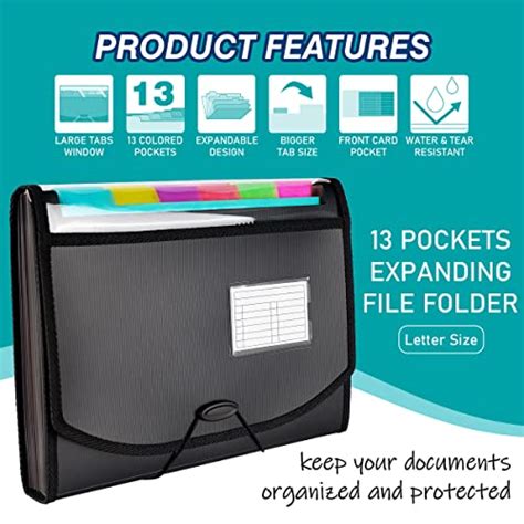 H4d Accordian File Accordion Folders 13 Pockets Expanding Paper Filing