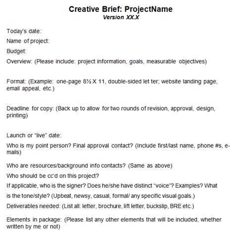 33 Best Creative Brief Templates And Examples 100 Free
