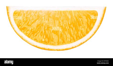 Perfectly Retouched Orange Fruit Slice Isolated On The White Background