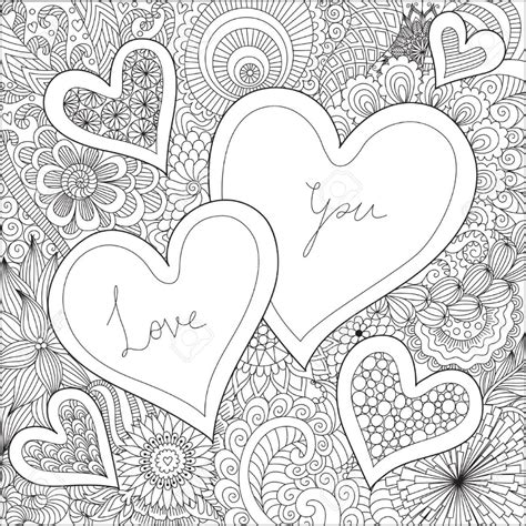 Hearts On Florals Background With Hand Drawn Typography Love Royalty Free Cliparts Vectors