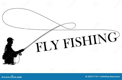 Fly Fisherman Fishinggraphic Fly Fishingclip Art Black Fishing On