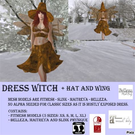 Second Life Marketplace Dress Witch Orange