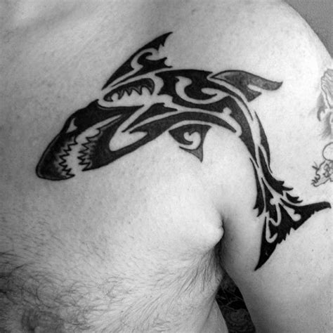 50 Tribal Shark Tattoo Designs For Men Sea Dweller Ideas Tribal