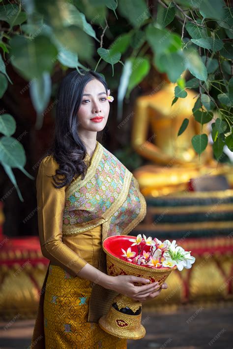 premium photo beautiful laos girl in costume