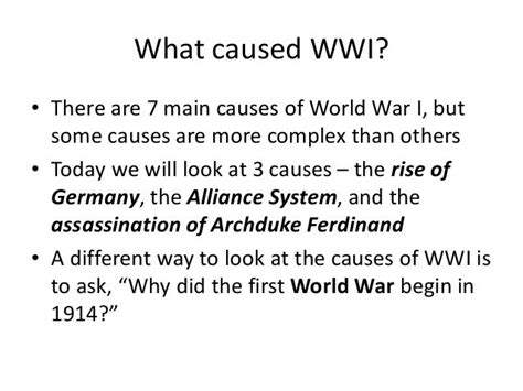 Week 1 The Causes Of World War