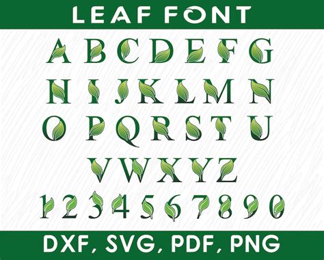 Leaf Font Svg Green Font Svg Summer Font Svg Letters Cricut Etsy
