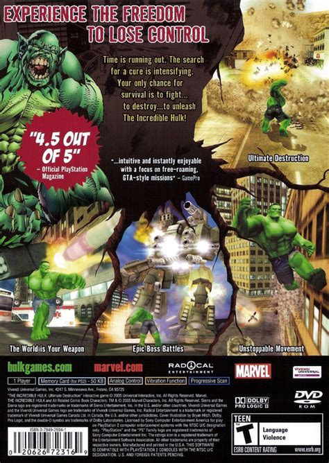 Ps2 神奇绿巨人 终极毁灭 The Incredible Hulk Ultimate Destruction 游戏下载 游戏封面