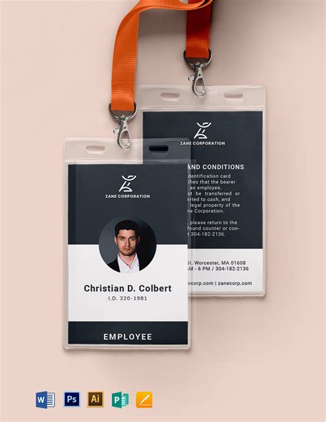 Professional Id Card Template In Illustrator Pages Psd Word