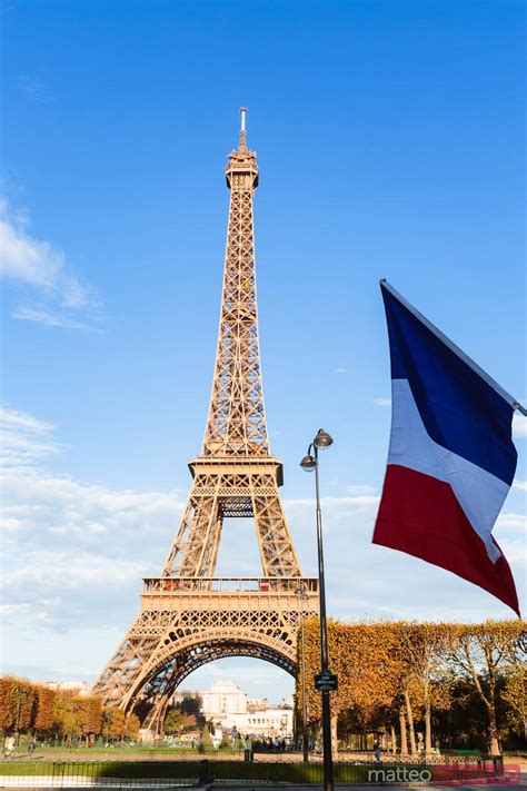Eiffel Tower And French Flag Paris France Royalty Free Image
