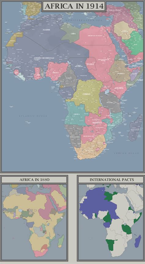 Give students a few minutes to compare the three maps and ask them to briefly note the differences in the maps. Detailed Map of Africa on the Even of WW1 in 1914 : MapPorn