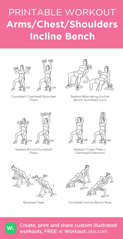 Arms Chest Shoulders Incline Bench · Free Workout By Workoutlabs Fit Artofit