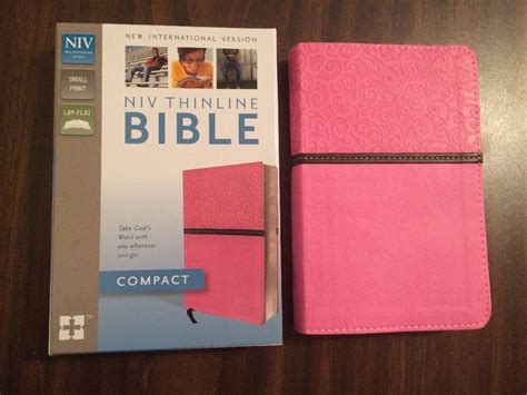 Personalized Niv Thinline Compact Bible Pink Brown Duotone
