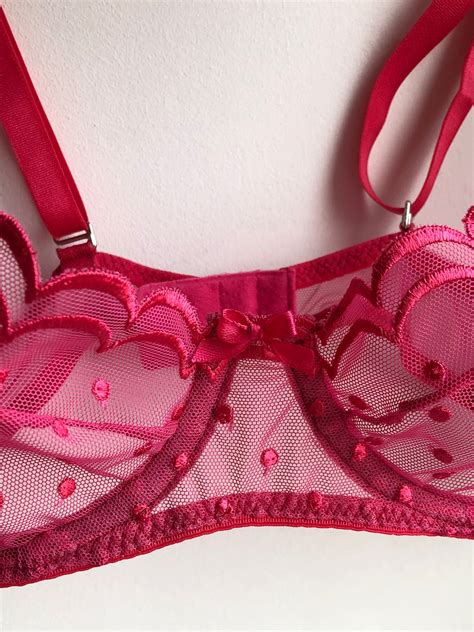 Hot Pink Bra Sheer Bra Sexy Bra See Through Lingerie See Through Bra