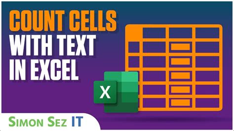 How To Count Cells With Text In Excel Youtube