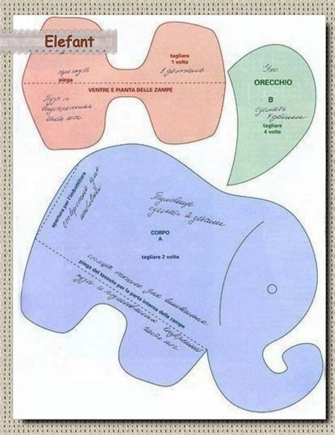 Printable Stuffed Elephant Pattern Template