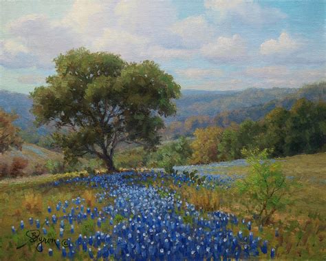 Texas Bluebonnet Time Painting By William Byron Hagerman Pixels