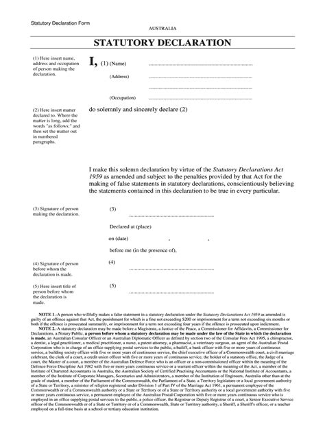 Statutory Declaration Nsw Fill Out Sign Online DocHub