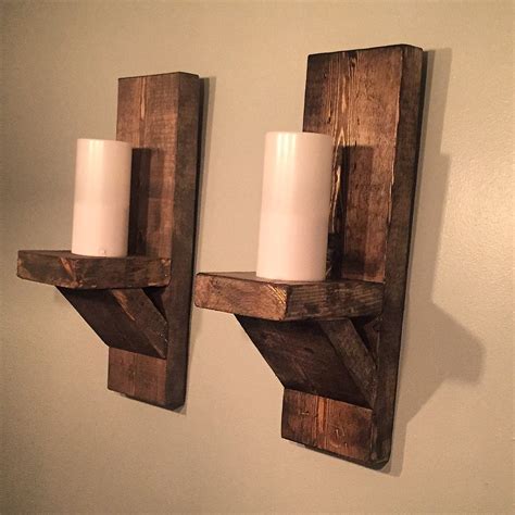 Candle Wall Sconce Wood Candle Holder Rustic Pallet Wood Wall Sconce